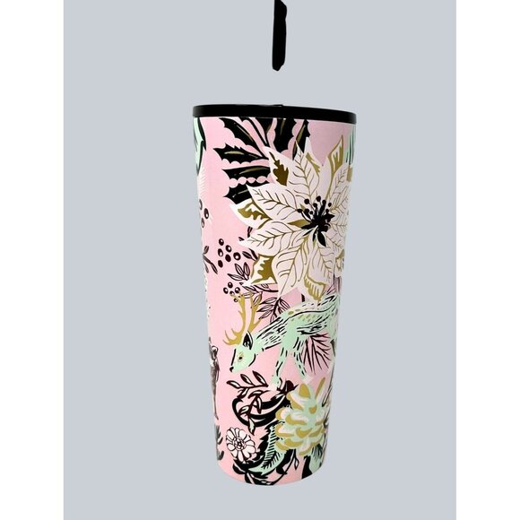 Starbucks Pink Enchanted Forest Cup Stainless Steel Glitter Cold Tumbler 24oz - Picture 2 of 6